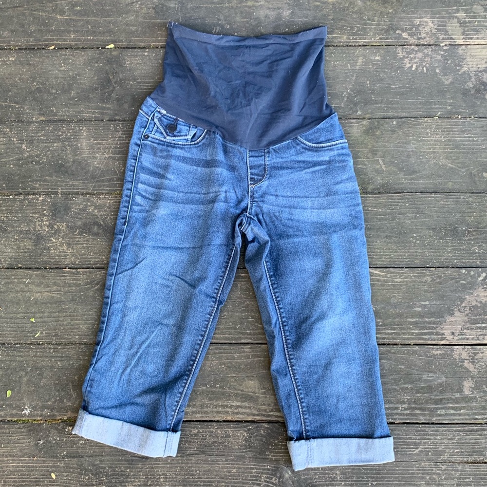 Maternity stretch denim jean capris